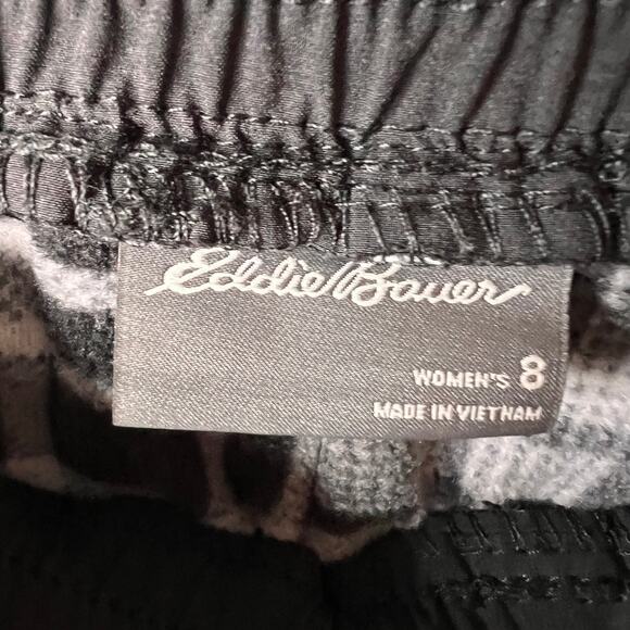 Eddie Bauer Pants Womens Size 8 Black Fleece Lined Elastic Waist Drawstrings - Picture 2 of 16